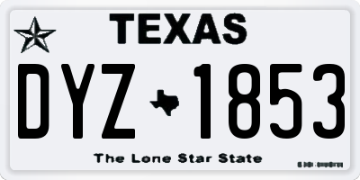 TX license plate DYZ1853