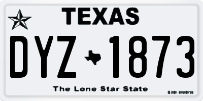 TX license plate DYZ1873