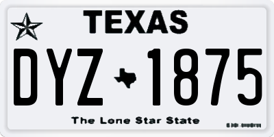 TX license plate DYZ1875