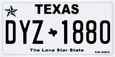 TX license plate DYZ1880