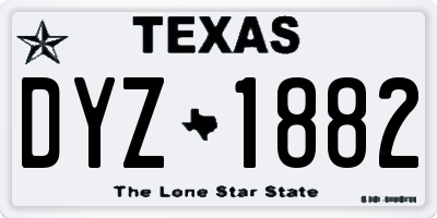 TX license plate DYZ1882