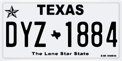 TX license plate DYZ1884
