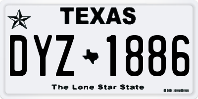 TX license plate DYZ1886