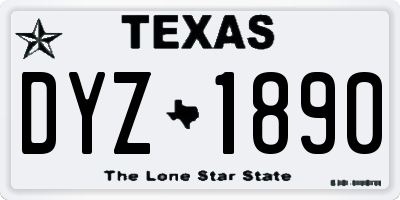 TX license plate DYZ1890