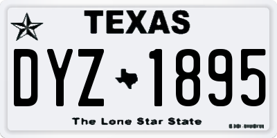 TX license plate DYZ1895