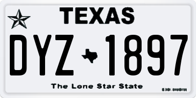 TX license plate DYZ1897