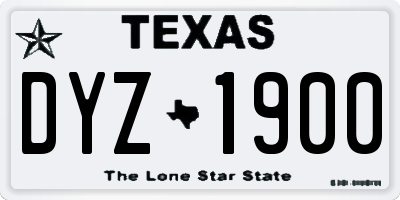 TX license plate DYZ1900