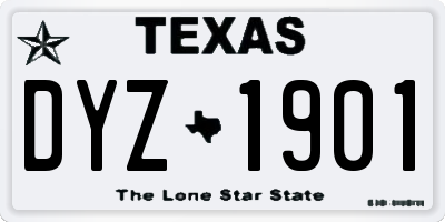 TX license plate DYZ1901