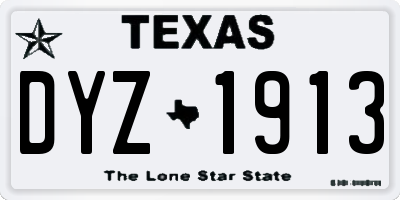 TX license plate DYZ1913