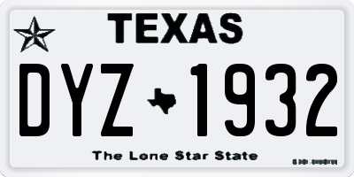 TX license plate DYZ1932