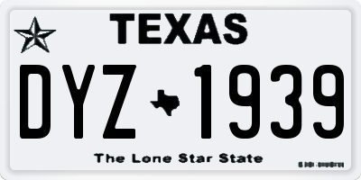 TX license plate DYZ1939