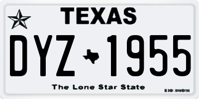 TX license plate DYZ1955