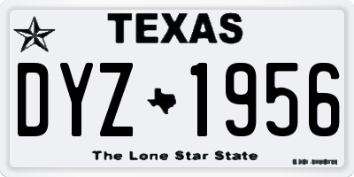 TX license plate DYZ1956