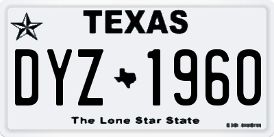 TX license plate DYZ1960