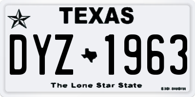 TX license plate DYZ1963