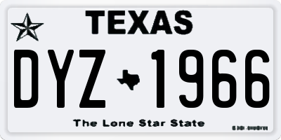 TX license plate DYZ1966