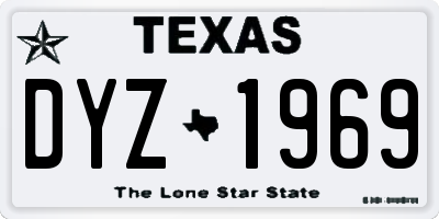 TX license plate DYZ1969