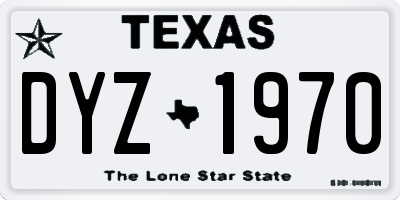 TX license plate DYZ1970
