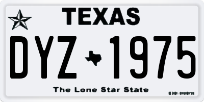 TX license plate DYZ1975