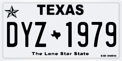 TX license plate DYZ1979