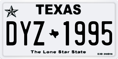 TX license plate DYZ1995