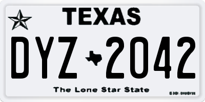 TX license plate DYZ2042