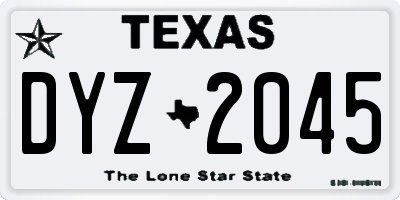 TX license plate DYZ2045