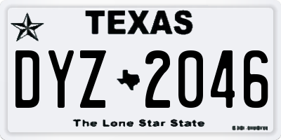 TX license plate DYZ2046