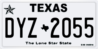 TX license plate DYZ2055