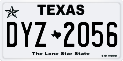 TX license plate DYZ2056