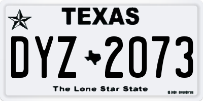 TX license plate DYZ2073