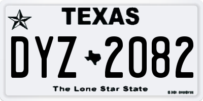 TX license plate DYZ2082