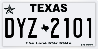 TX license plate DYZ2101