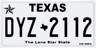 TX license plate DYZ2112