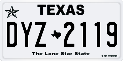 TX license plate DYZ2119