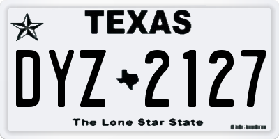TX license plate DYZ2127