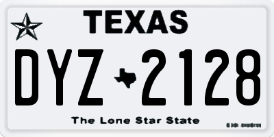 TX license plate DYZ2128