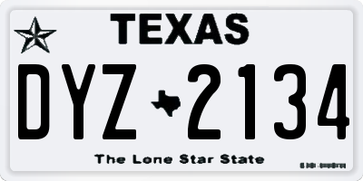 TX license plate DYZ2134