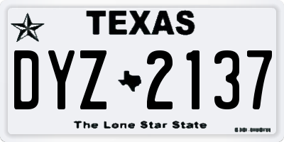 TX license plate DYZ2137