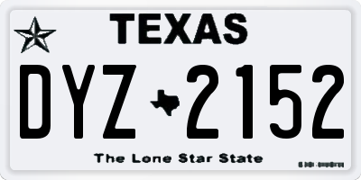 TX license plate DYZ2152