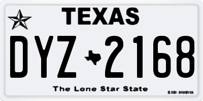 TX license plate DYZ2168