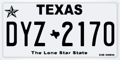TX license plate DYZ2170