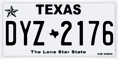 TX license plate DYZ2176