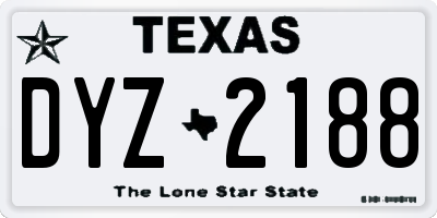 TX license plate DYZ2188