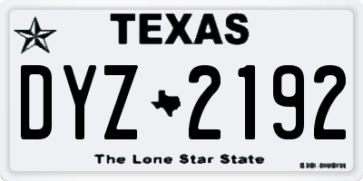 TX license plate DYZ2192