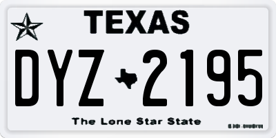 TX license plate DYZ2195