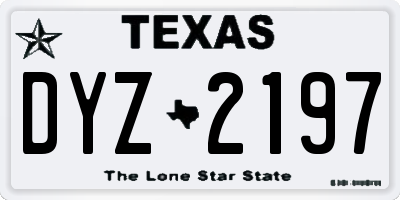 TX license plate DYZ2197
