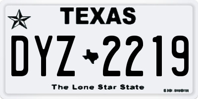 TX license plate DYZ2219