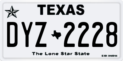 TX license plate DYZ2228