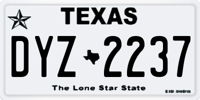 TX license plate DYZ2237